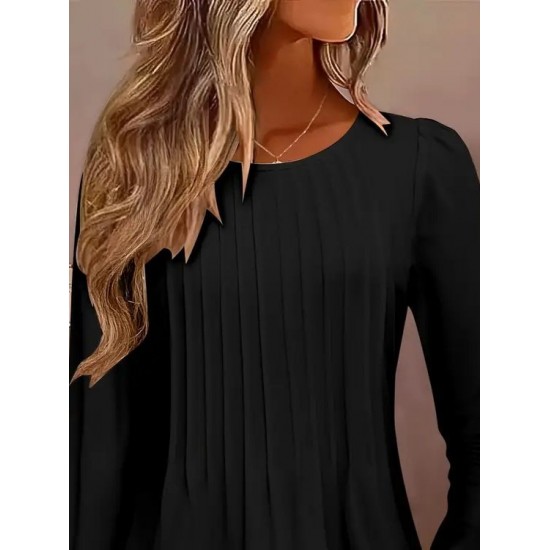 Kadın Uzun Kollu Yuvarlak Yaka Nervürlü Bluz , 29219 Kadın Uzun Kollu Yuvarlak Yaka Nervürlü Bluz , 29219