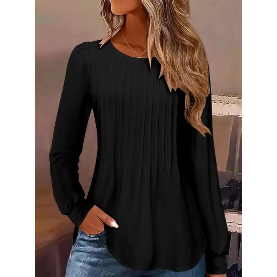 Kadın Uzun Kollu Yuvarlak Yaka Nervürlü Bluz , 29219 Kadın Uzun Kollu Yuvarlak Yaka Nervürlü Bluz , 29219