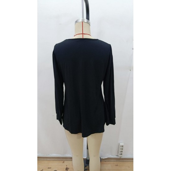 Kadın Uzun Kollu Yuvarlak Yaka Nervürlü Bluz , 29219 Kadın Uzun Kollu Yuvarlak Yaka Nervürlü Bluz , 29219