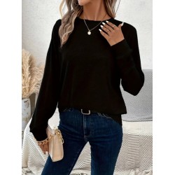 Kadın Uzun Kollu Bisiklet Yaka Viskon Bluz, 29227