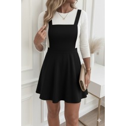 Kadın Askılı Sırttan çapraz Detaylı Kısa Kiloş Kadife Mini Elbise , 29249