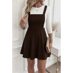 Kadın Askılı Sırttan çapraz Detaylı Kısa Kiloş Kadife Mini Elbise , 29248