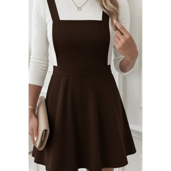 Kadın Askılı Sırttan çapraz Detaylı Kısa Kiloş Kadife Mini Elbise , 29248