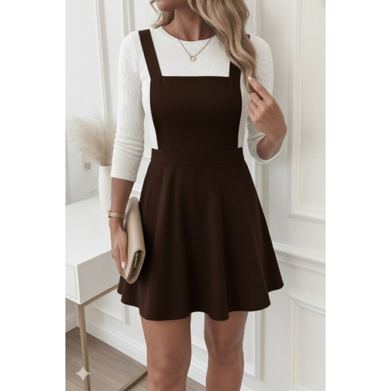 Kadın Askılı Sırttan çapraz Detaylı Kısa Kiloş Kadife Mini Elbise , 29248