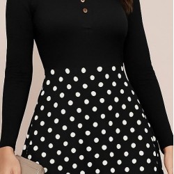 Kadın Uzun Kollu önü Düğmeli Viskon Bluz Eteği örme Maxi Krep Elbise , 29246