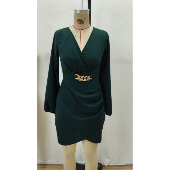 Kadın Uzun Kollu Kruvaze Yaka Yandan Büzgülü Asimetrik Detaylı Ithal Krep Mini Elbise, 29264 Kadın Uzun Kollu Kruvaze Yaka Yandan Büzgülü Asimetrik Detaylı Ithal Krep Mini Elbise, 29264