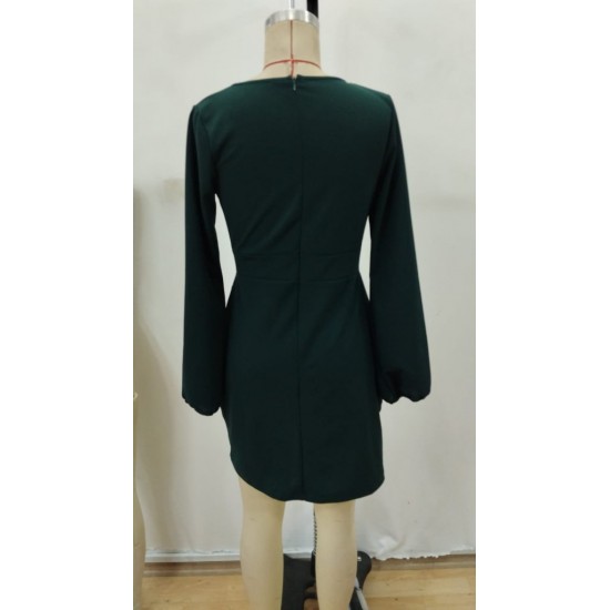 Kadın Uzun Kollu Kruvaze Yaka Yandan Büzgülü Asimetrik Detaylı Ithal Krep Mini Elbise, 29264 Kadın Uzun Kollu Kruvaze Yaka Yandan Büzgülü Asimetrik Detaylı Ithal Krep Mini Elbise, 29264