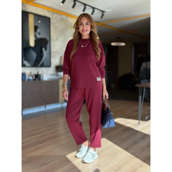 Kadın Uzun Kollu Bisiklet Yaka Viskon Iki Iplik Bluz Ve Pantolon Ikili Takım, 29256 Kadın Uzun Kollu Bisiklet Yaka Viskon Iki Iplik Bluz Ve Pantolon Ikili Takım, 29256