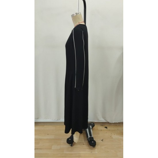 Kadın Uzun Kollu Bisiklet Yaka Midi Modal Elbise , 29268