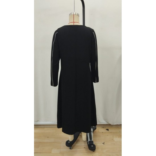 Kadın Uzun Kollu Bisiklet Yaka Midi Modal Elbise , 29268