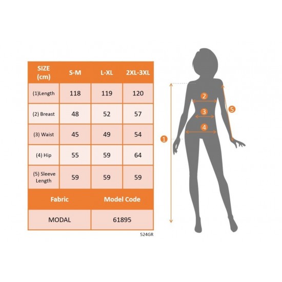 Kadın Uzun Kollu Bisiklet Yaka Midi Modal Elbise , 29267