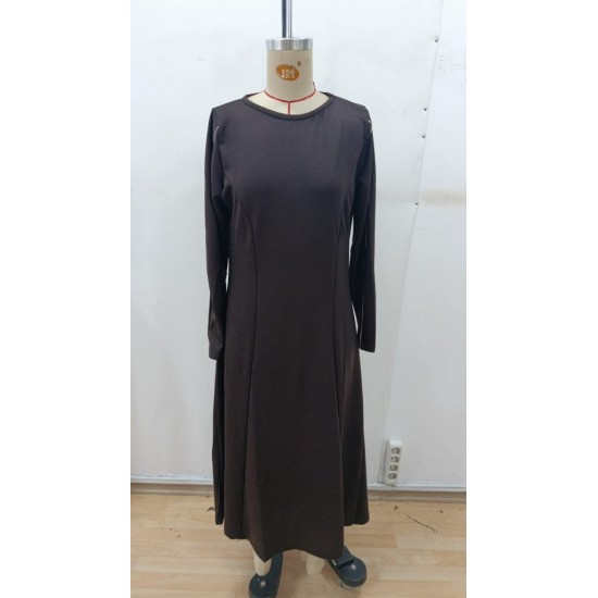 Kadın Uzun Kollu Bisiklet Yaka Midi Modal Elbise , 29266