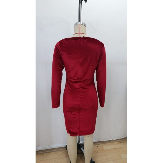 Kadın Uzun Kollu Kayık Yaka Mini Kadife Elbise , 29280 Kadın Uzun Kollu Kayık Yaka Mini Kadife Elbise , 29280