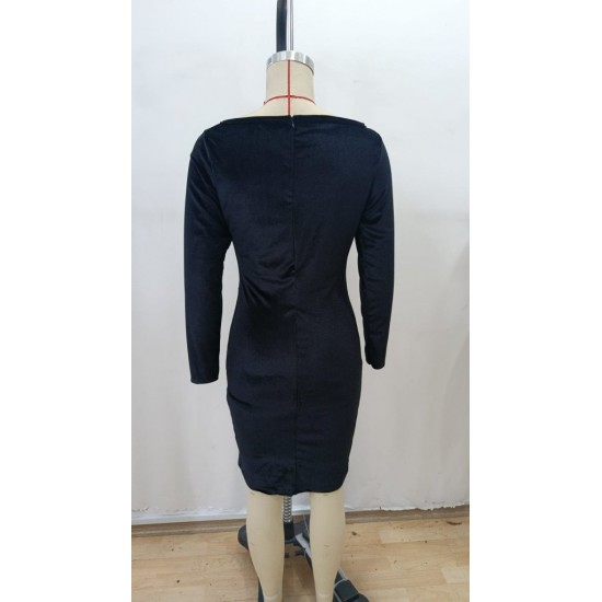 Kadın Uzun Kollu Kayık Yaka Mini Kadife Elbise , 29279 Kadın Uzun Kollu Kayık Yaka Mini Kadife Elbise , 29279