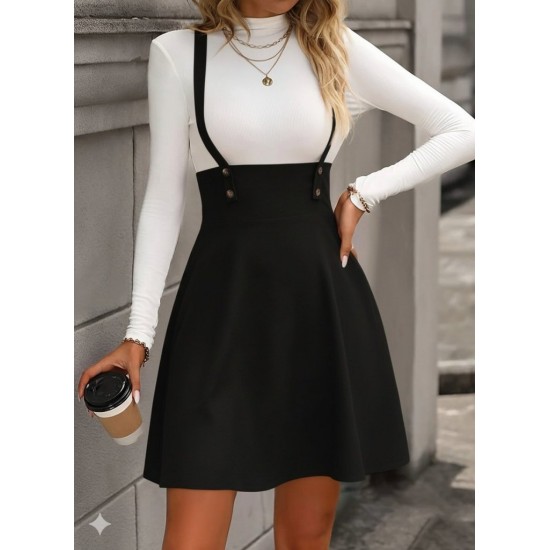 Kadın Askılı Düğmeli Mini Süet Elbise, 29288 Kadın Askılı Düğmeli Mini Süet Elbise, 29288