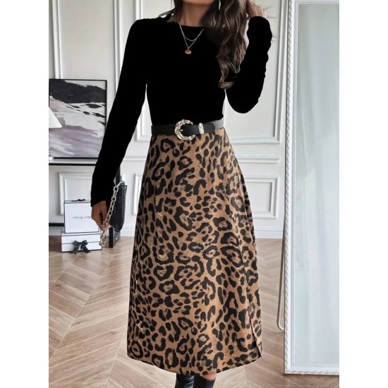 Kadın Uzun Kollu Bisiklet Yaka Ithal Krep Bluz Alt Desenli Modal Midi Elbise, 29300 Kadın Uzun Kollu Bisiklet Yaka Ithal Krep Bluz Alt Desenli Modal Midi Elbise, 29300