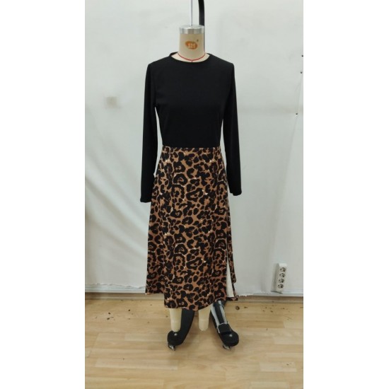 Kadın Uzun Kollu Bisiklet Yaka Ithal Krep Bluz Alt Desenli Modal Midi Elbise, 29300 Kadın Uzun Kollu Bisiklet Yaka Ithal Krep Bluz Alt Desenli Modal Midi Elbise, 29300