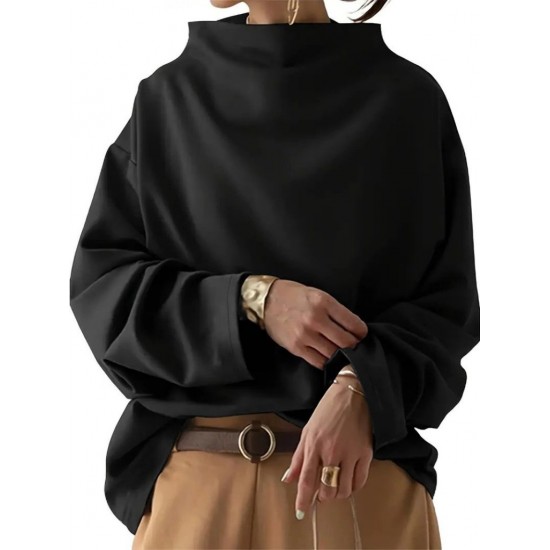 Kadın Uzun Kollu Geniş Balıkçı Yaka Modal Bluz , 29299 Kadın Uzun Kollu Geniş Balıkçı Yaka Modal Bluz , 29299