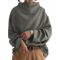 Kadın Uzun Kollu Geniş Balıkçı Yaka Modal Bluz , 29297