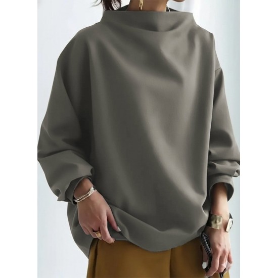 Kadın Uzun Kollu Geniş Balıkçı Yaka Modal Bluz , 29297