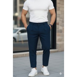 Erkek Belden Düğmeli Cepli Dokuma Pantolon , 29318