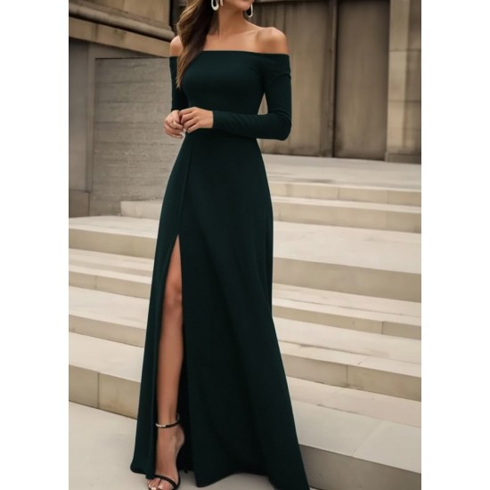 Kadın Uzun Kollu Madonna Yakalı Yırtmaç Detaylı Uzun Ithal Krep Elbise, 29326 Kadın Uzun Kollu Madonna Yakalı Yırtmaç Detaylı Uzun Ithal Krep Elbise, 29326