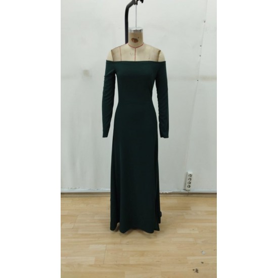 Kadın Uzun Kollu Madonna Yakalı Yırtmaç Detaylı Uzun Ithal Krep Elbise, 29326 Kadın Uzun Kollu Madonna Yakalı Yırtmaç Detaylı Uzun Ithal Krep Elbise, 29326