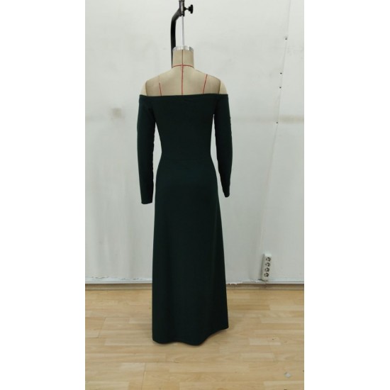 Kadın Uzun Kollu Madonna Yakalı Yırtmaç Detaylı Uzun Ithal Krep Elbise, 29326 Kadın Uzun Kollu Madonna Yakalı Yırtmaç Detaylı Uzun Ithal Krep Elbise, 29326