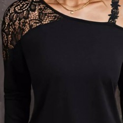 Kadın Tek Omuzu Açık Askılı Dantelli Viskon Bluz , 29337 Kadın Tek Omuzu Açık Askılı Dantelli Viskon Bluz , 29337