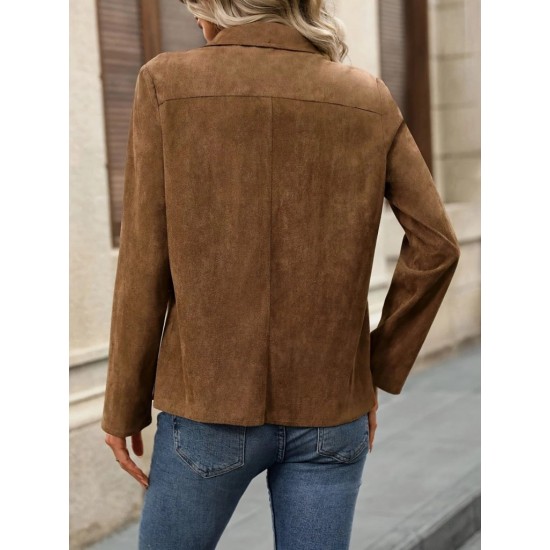 Kadın Uzun Kollu önü Açık Yakalı Süet Ceket, 29336 Kadın Uzun Kollu önü Açık Yakalı Süet Ceket, 29336