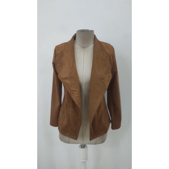 Kadın Uzun Kollu önü Açık Yakalı Süet Ceket, 29336 Kadın Uzun Kollu önü Açık Yakalı Süet Ceket, 29336