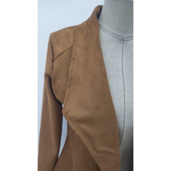 Kadın Uzun Kollu önü Açık Yakalı Süet Ceket, 29336 Kadın Uzun Kollu önü Açık Yakalı Süet Ceket, 29336