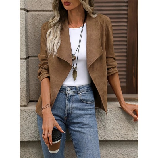 Kadın Uzun Kollu önü Açık Yakalı Süet Ceket, 29336 Kadın Uzun Kollu önü Açık Yakalı Süet Ceket, 29336