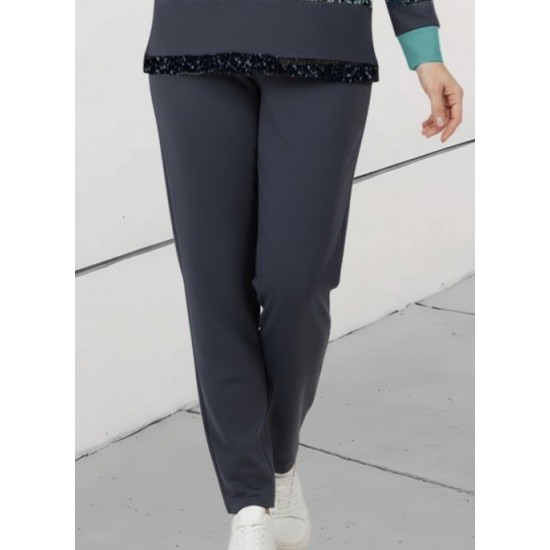 Kadın Uzun Kollu Bisiklet Yaka çizgili Desen Iki Iplik Bluz Ve Pantolon Ikili Takım, 29340 Kadın Uzun Kollu Bisiklet Yaka çizgili Desen Iki Iplik Bluz Ve Pantolon Ikili Takım, 29340