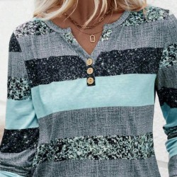 Kadın Uzun Kollu Yakadan Düğmeli çizgili Desenli Süprem Bluz , 29344 Kadın Uzun Kollu Yakadan Düğmeli çizgili Desenli Süprem Bluz , 29344