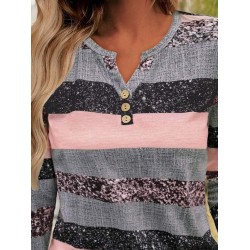 Kadın Uzun Kollu Yakadan Düğmeli çizgili Desenli Süprem Bluz , 29343 Kadın Uzun Kollu Yakadan Düğmeli çizgili Desenli Süprem Bluz , 29343