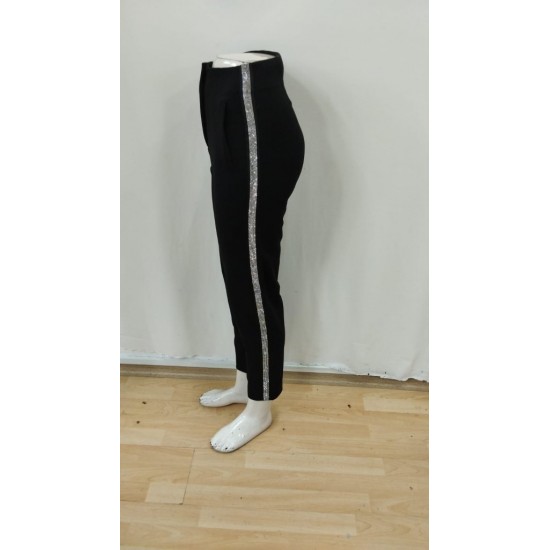 Kadın Yüksek Bel Yanlardan Taş Detaylı Ithal Krep Pantolon , 29357 Kadın Yüksek Bel Yanlardan Taş Detaylı Ithal Krep Pantolon , 29357