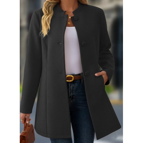 Kadın Uzun Kollu Hakim Yakalı önden Düğmeli Cep Detaylı Kısa Kaşe Kaban, 29355 Kadın Uzun Kollu Hakim Yakalı önden Düğmeli Cep Detaylı Kısa Kaşe Kaban, 29355