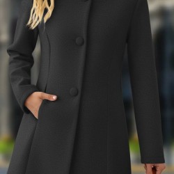 Kadın Uzun Kollu Hakim Yakalı önden Düğmeli Cep Detaylı Kısa Kaşe Kaban, 29355 Kadın Uzun Kollu Hakim Yakalı önden Düğmeli Cep Detaylı Kısa Kaşe Kaban, 29355