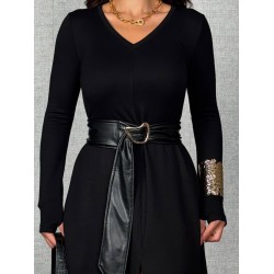 Kadın Uzun Kollu Yakalı Belden Deri Detaylı Kuşaklı Yırtmaçlı Midi Viskon Iki Iplik Elbise , 29358 Kadın Uzun Kollu Yakalı Belden Deri Detaylı Kuşaklı Yırtmaçlı Midi Viskon Iki Iplik Elbise , 29358