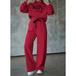 Kadın Uzun Kollu Nope Baskılı Beli Ribanalı Ikili Takım , 29367