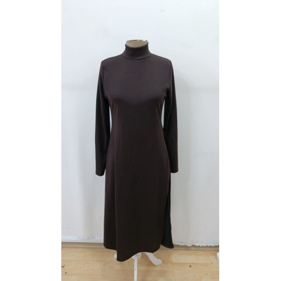 Kadın Uzun Kollu Balıkçı Yaka Derin Yırtmaç Detay Krep Elbise , 29386 Kadın Uzun Kollu Balıkçı Yaka Derin Yırtmaç Detay Krep Elbise , 29386