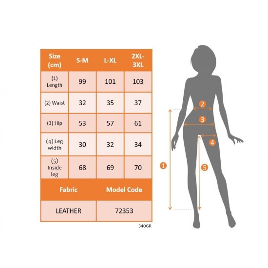 Kadın Yüksek Bel Lastikli önü Düğmeli Deri Pantolon , 29405