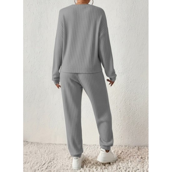 Kadın Uzun Kollu V Yakalı Kaşkorse Bluz Ve Pantolon Ikili Takım , 29401