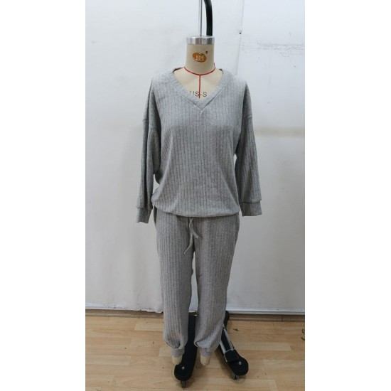 Kadın Uzun Kollu V Yakalı Kaşkorse Bluz Ve Pantolon Ikili Takım , 29401