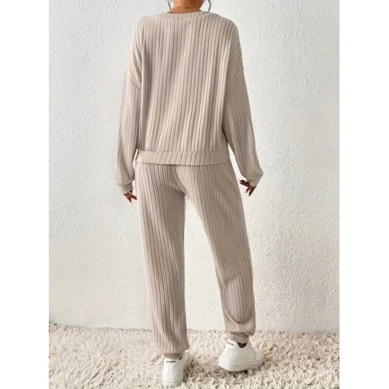 Kadın Uzun Kollu V Yakalı Kaşkorse Bluz Ve Pantolon Ikili Takım , 29400