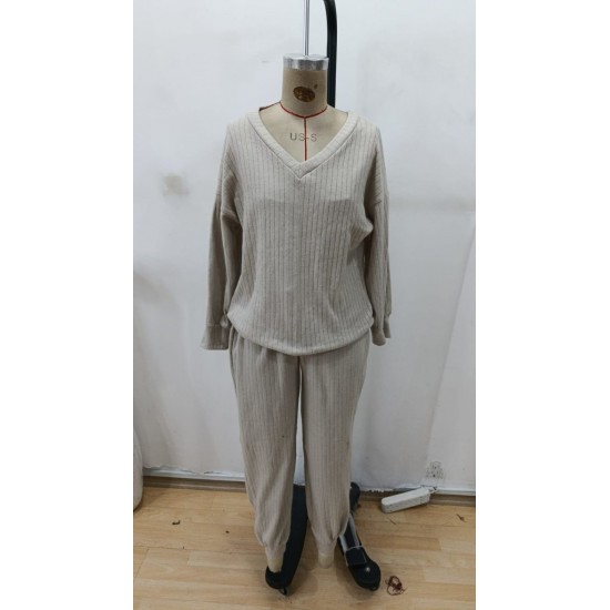 Kadın Uzun Kollu V Yakalı Kaşkorse Bluz Ve Pantolon Ikili Takım , 29400