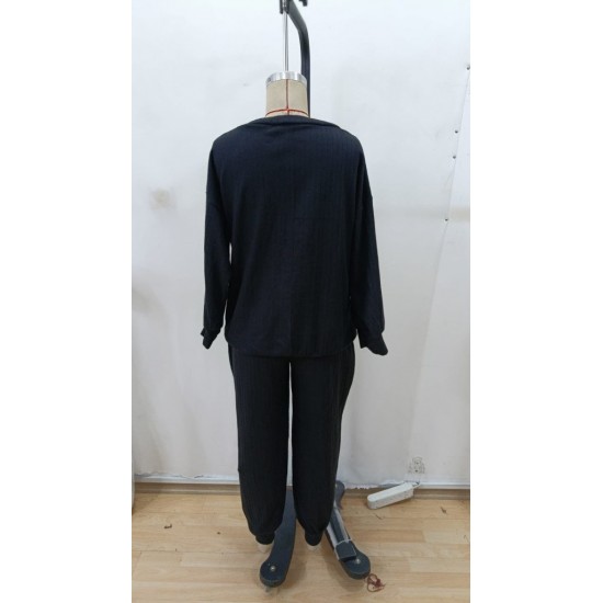 Kadın Uzun Kollu V Yakalı Kaşkorse Bluz Ve Pantolon Ikili Takım , 29399