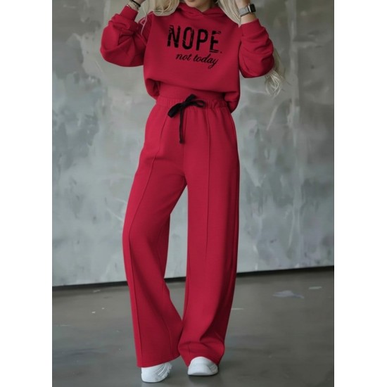 Kadın Uzun Kollu Nope Baskılı Beli Ribanalı Ikili Takım , 29398