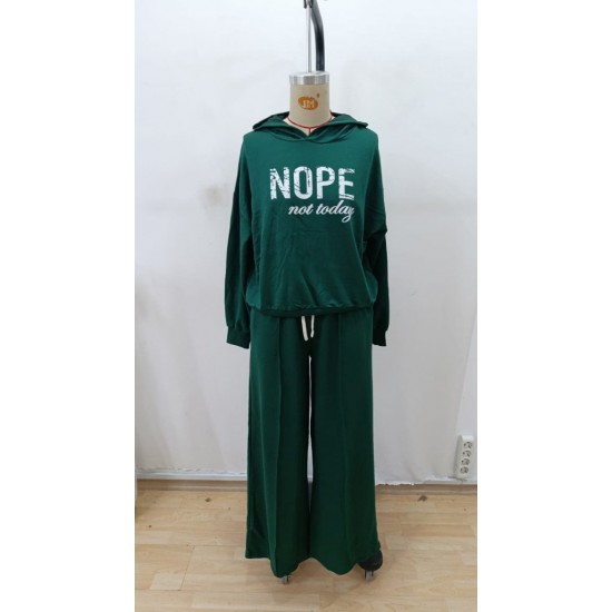 Kadın Uzun Kollu Nope Baskılı Beli Ribanalı Ikili Takım , 29397